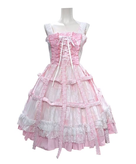 h.NAOTO　Sweet Strawberry Alice Bird Cage Dress(Msize)