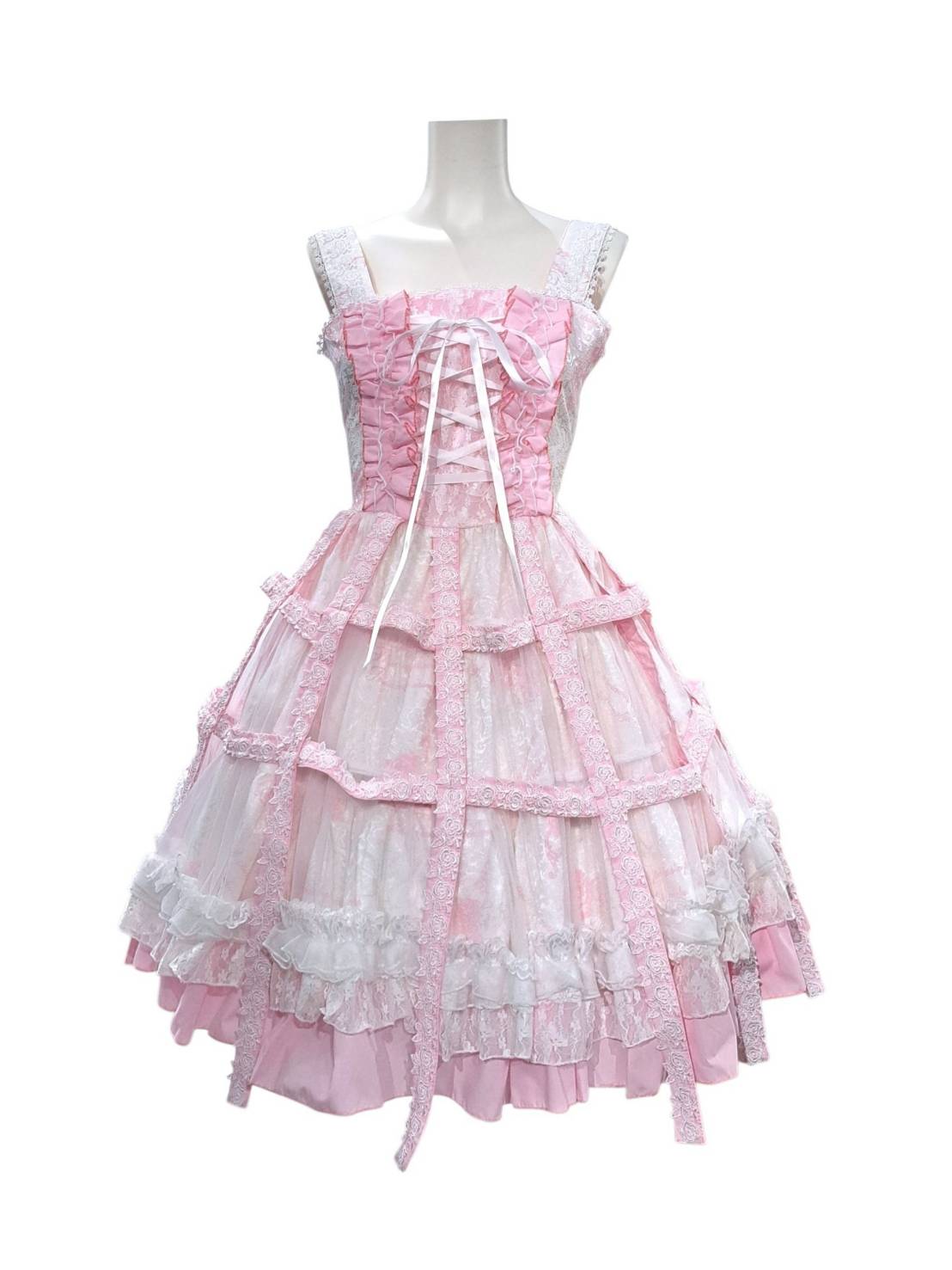 h.NAOTO Sweet Strawberry Alice Bird Cage Dress(