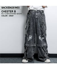 BACKSTAGEPASS　NGS4206　CHESTER Bチェーン付スタッズ ワイド カーゴパンツ(GRAY)