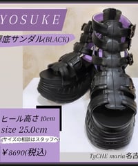 YOSUKE 　4460009 BL　厚底サンダル(ブラック)