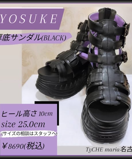 YOSUKE 　4460009 BL　厚底サンダル(ブラック)
