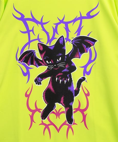LISTEN FLAVOR  2520550　堕天の黒猫ロンT