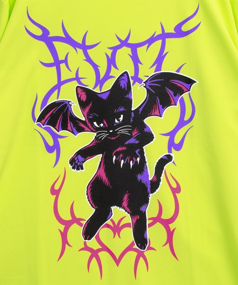 LISTEN FLAVOR 2520550 堕天の黒猫ロンT | TyCHE Maria n