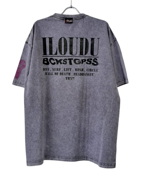 BACKSTAGEPASS　AGS1208　【黒野京×BACKSTAGE PASS コラボ】VANDALISM ピグメント加工 オーバーサイズ Tシャツ（L.GRAY）