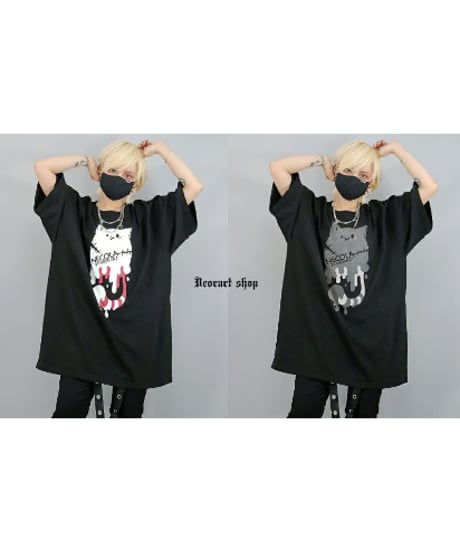 Deorart  DRTP008 オーバーサイズ・プリントTシャツ [メルト・ネコラ][Deorart Record]