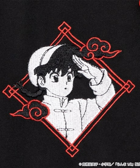LISTEN FLAVOR  RNM-0027　らんま1/2 乱馬と玄馬(パンダ)のチャイナジャージワンピ【BLACK】