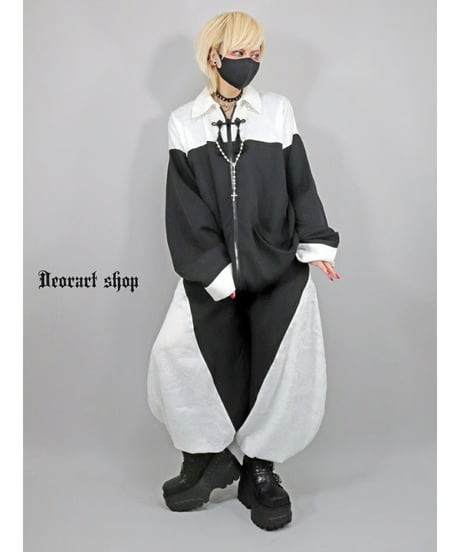 Deorart  DRT2875　中華柄 切替え バルーン・ランタンパンツ