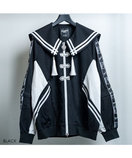 BACKSTAGEPASS　GBS5801　ALL STANDING (オール スタンディング)ジップアップ サブカル チャイナセーラー【セットアップ対応可】(BLACK)