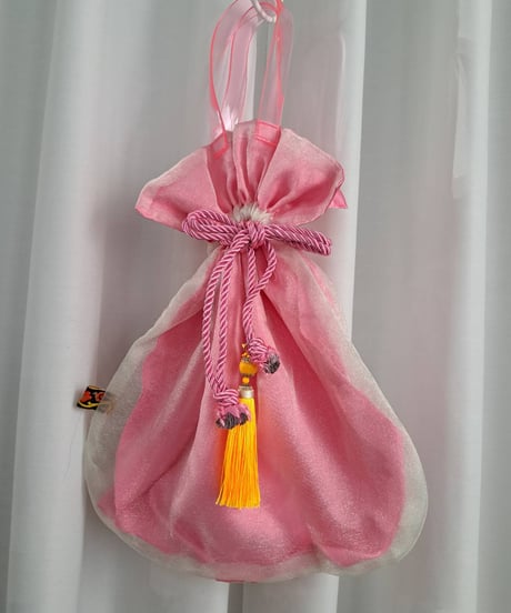 POPinPARTY　リバーシブル巾着BIGBAG（ホワイト×ピンク）