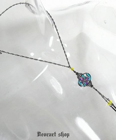 Deorart  BY1145 ステンドグラス・ペンダント ネックレス[ butterfly lamp ]