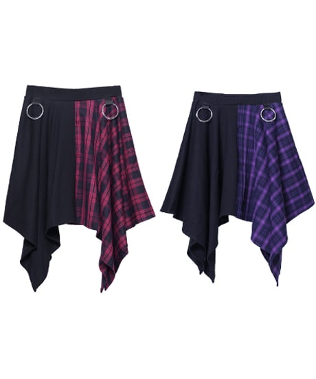 SEXPOT ReVenGe  sc01164   PUNKISH CHECK BICOLOR アシンメトリー スカート