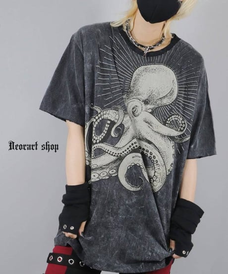 Deorart IPT103 ブリーチ・オーバーサイズTシャツ [ ビッグ・クラーケン ]