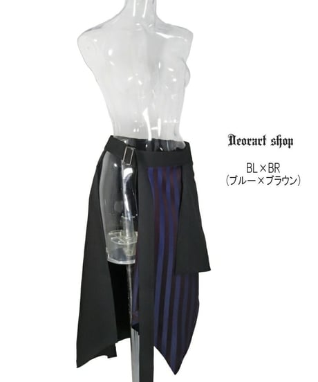 Deorart  DRT2866 ストライプ柄 レイヤード・ゴシック ベルト フラップ