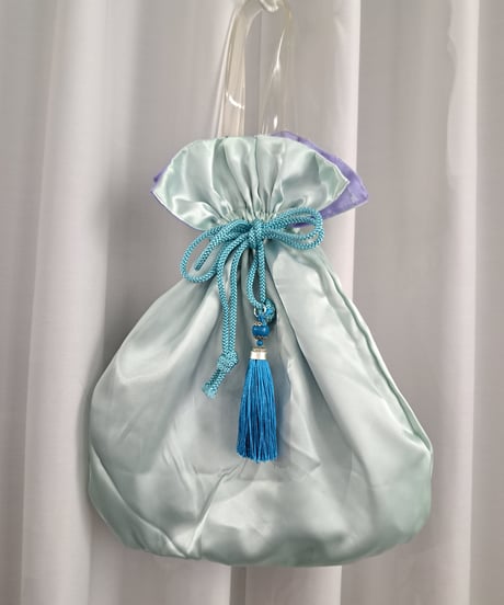 POPinPARTY　リバーシブル巾着BIGBAG（ラベンダー×薄ミント）