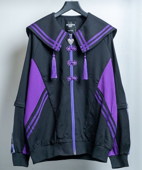 BACKSTAGEPASS　GBS5801　ALL STANDING(オール スタンディング)ジップアップ サブカル チャイナセーラー【セットアップ対応可】(PURPLE)