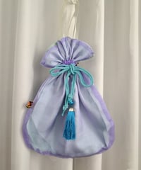 POPinPARTY　リバーシブル巾着BIGBAG（ラベンダー×薄ミント）