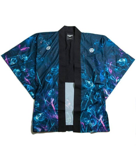 BACKSTAGEPASS　AGS5601　NOBUNAGA-SKULLS N' ROSES (ノブナガ-スカル アンド ローゼス)キモノスリーブ カーディガン (BLACK)