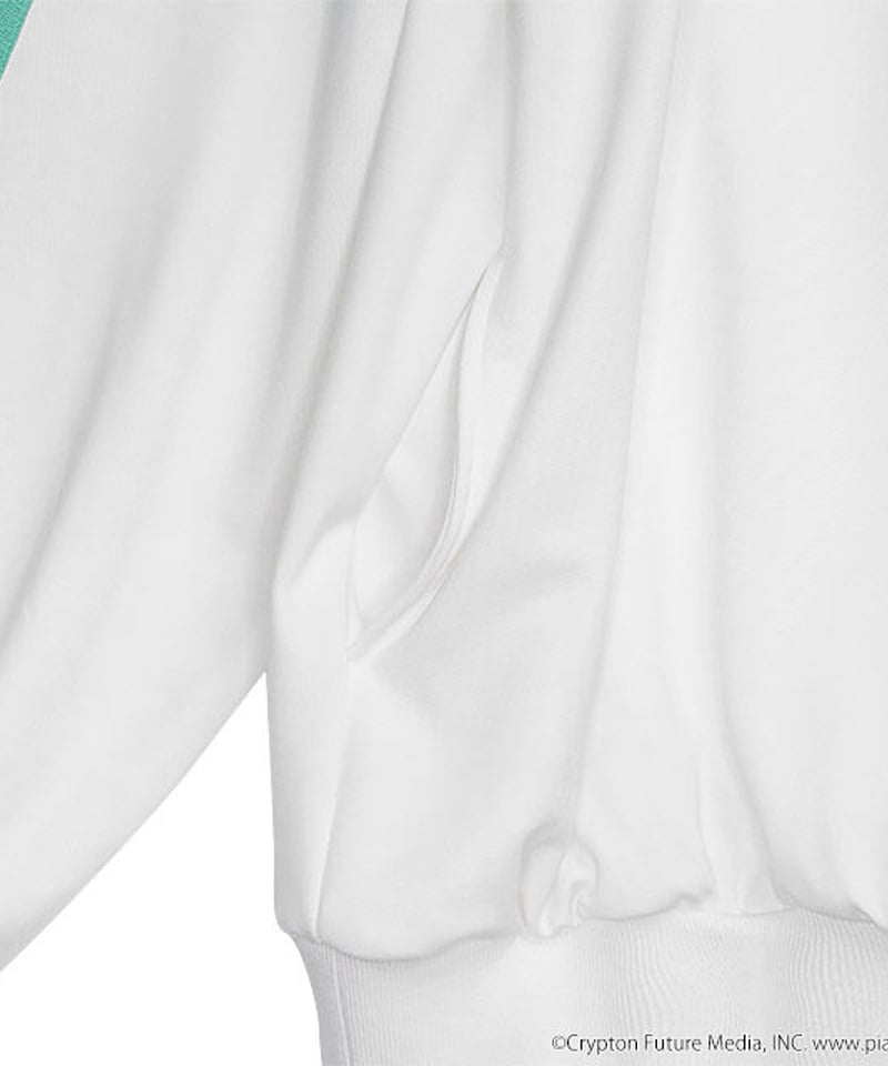 LISTEN FLAVOR の初音ミクジャージ　パーカー　ホワイト LISTEN FLAVOR MIKU-0008 初音ミク ジャージパーカー | TyCHE M