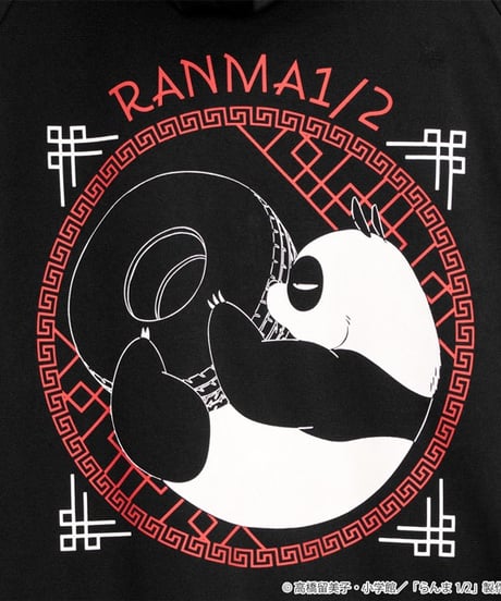 LISTEN FLAVOR  RNM-0027　らんま1/2 乱馬と玄馬(パンダ)のチャイナジャージワンピ【BLACK】