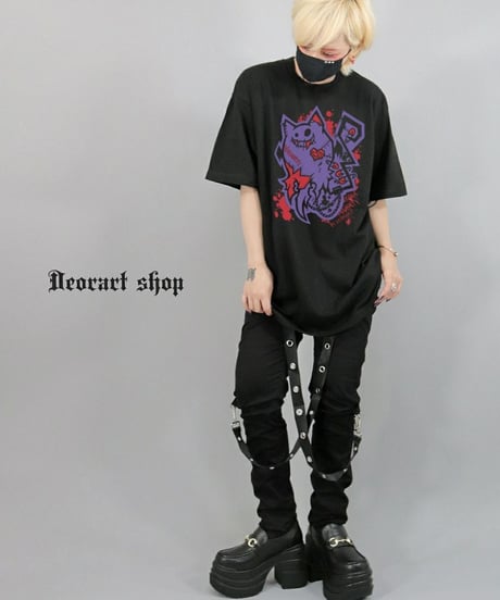 Deorart  DRTP011 オーバーサイズ・プリントTシャツ 【わるいこ】 [ネコラ NECOLA 悪魔][Deorart Record]