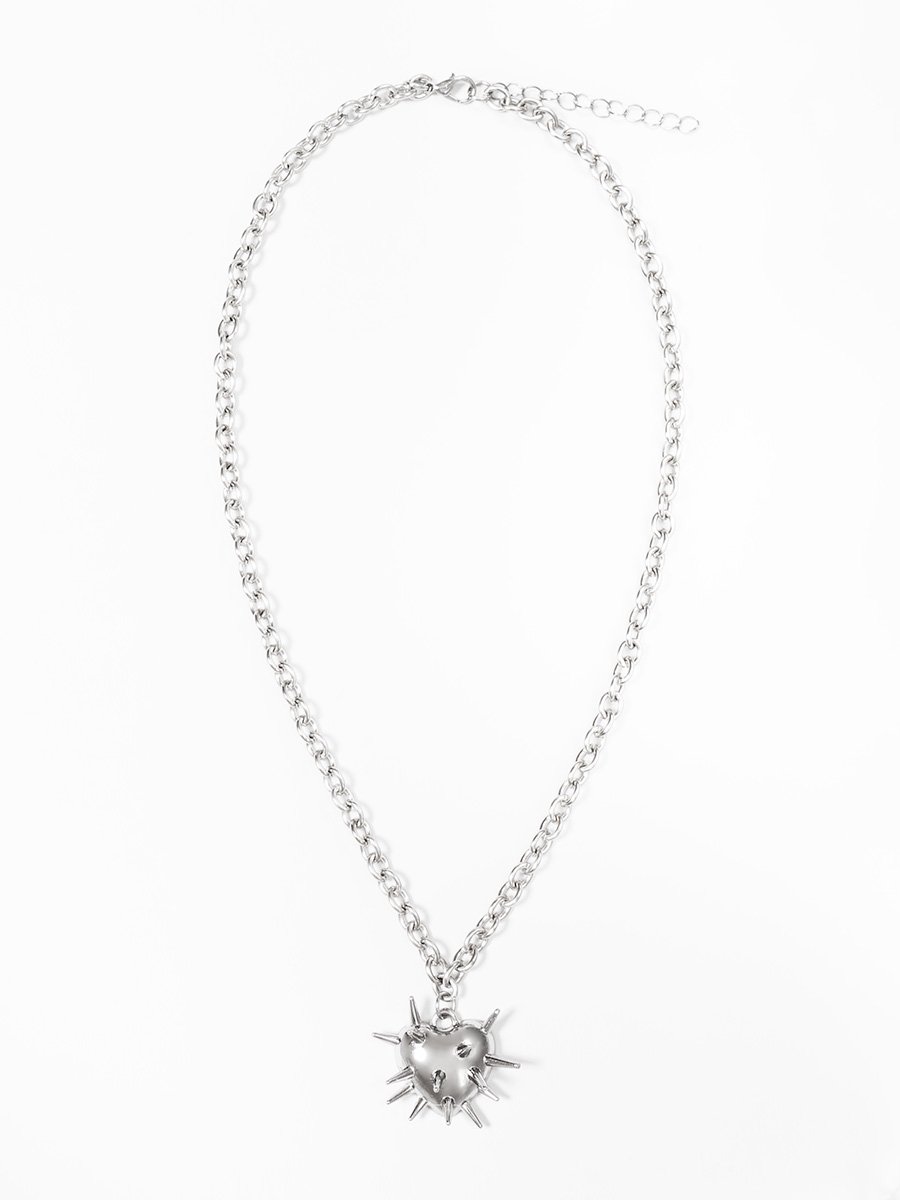 HELLCATPUNKS HCP-AC-0389 スパイクハートネックレス | TyCHE