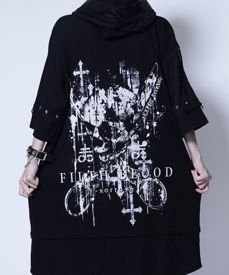 SEXPOT ReVenGe  sb08759  FILTH BLOOD PUNKISH SID RING WASHER LAYERED シャツ パーカ