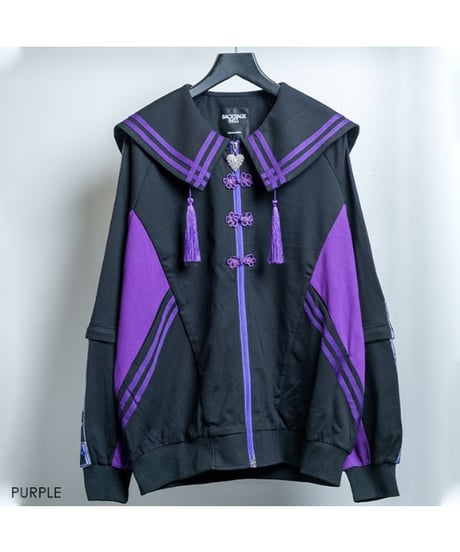 BACKSTAGEPASS　GBS5801　ALL STANDING(オール スタンディング)ジップアップ サブカル チャイナセーラー【セットアップ対応可】(PURPLE)