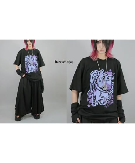 Deorart  DRTP010 オーバーサイズ・プリントTシャツ【ぎぜんしゃ】 [ネコラ NECOLA 天使][Deorart Record]