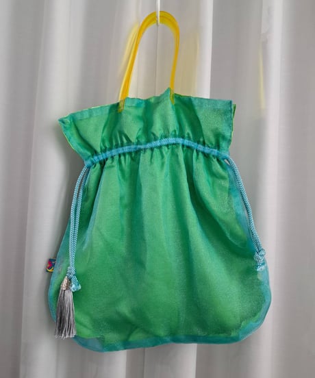 POPinPARTY　リバーシブル巾着BIGBAG（グリーン×グリーン）