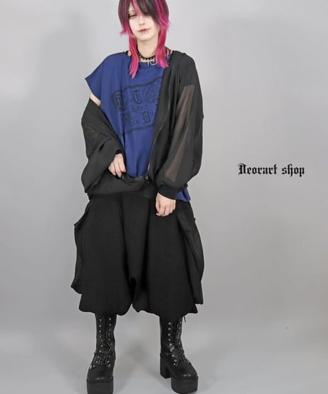 Deorart  DRT2876 [ 透け感シアー ]　ネコミミフード・シアー ジップパーカー