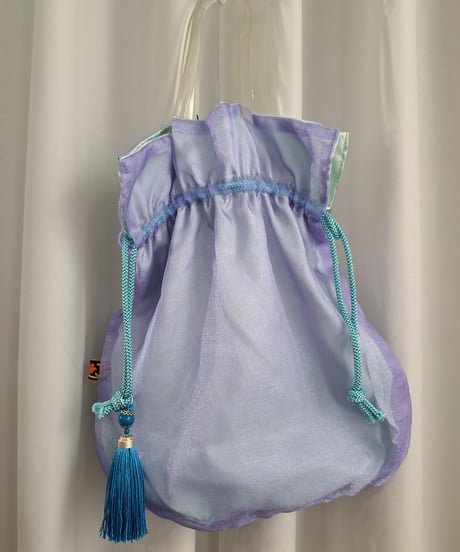 POPinPARTY　リバーシブル巾着BIGBAG（ラベンダー×薄ミント）