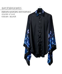 BACKSTAGEPASS　AGS3705　KIMONO-DANCING BUTTERFLIES(キモノ ダンシングバタフライズ) キモノスリーブ シャツ(BLACK)