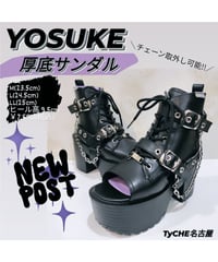 YOSUKE 　4450035 BL　厚底サンダル （ブラック）