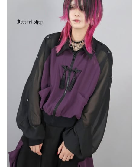 Deorart  DRT2877 [ 透け感シアー ]　肩スリット ２ＷＡＹ シアージャケット