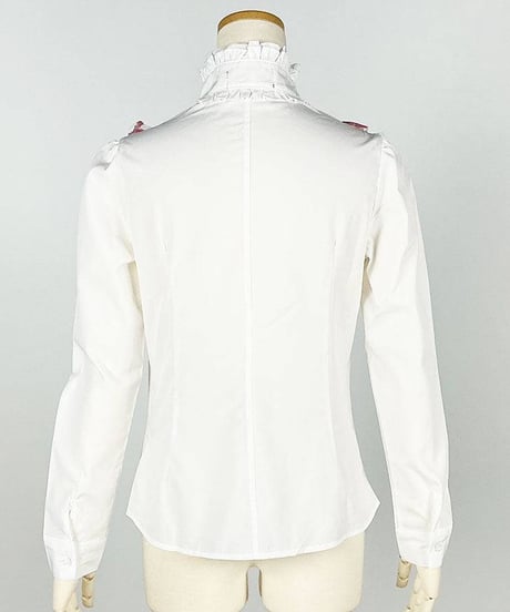 h.NAOTO　Blood Rose Ruffle Blouse / WH-RD / Mサイズ