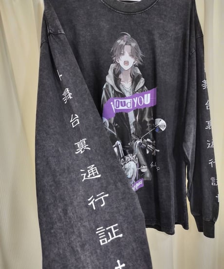 BACKSTAGEPASS　AGS2216　【黒野京×BACKSTAGE PASS コラボ】TOO TOO(トゥートゥー) ピグメント加工 オーバーサイズ ロンT(D.GRAY)