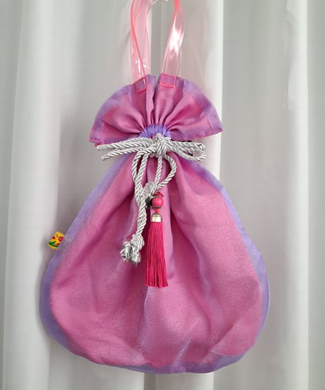 POPinPARTY　リバーシブル巾着BIGBAG（ラベンダー×ピンク）