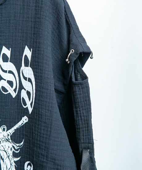 BACKSTAGEPASS　GBS2202　DUALITY(デュアリティー)ロゴプリント オーバーサイズ ロンT ( BLACK)