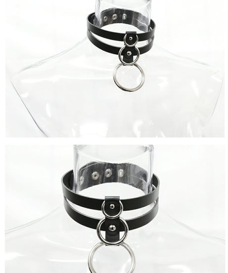 Deorart  BY2092 Double belt ring choker ダブルベルト コルセット チョーカー/首輪/パンク/ゴシック