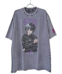 BACKSTAGEPASS　AGS1210　【黒野京×BACKSTAGE PASS コラボ】BARBED ピグメント加工 オーバーサイズ Tシャツ（L.GRAY）