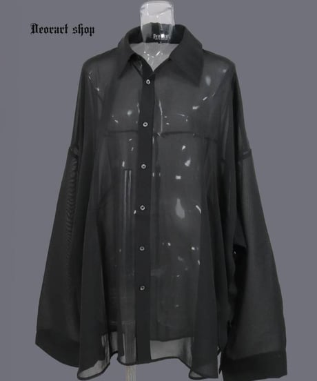 Deorart DRT2882 [ 透け感シアー ][２WAY] オーバーサイズ シャツ