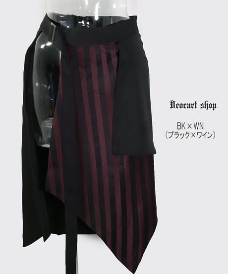 Deorart  DRT2866 ストライプ柄 レイヤード・ゴシック ベルト フラップ