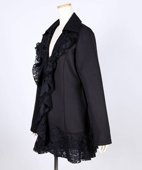 h.NAOTO　Ruffle Lace Stretch Jacket