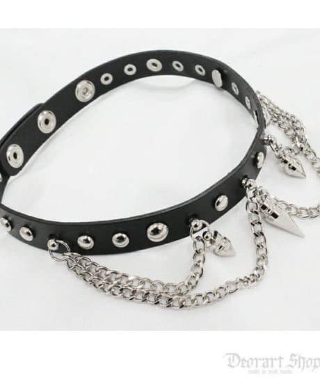 Deorart  BY2094 Spike 2chain choker スパイク/ニードル 2連チェーン