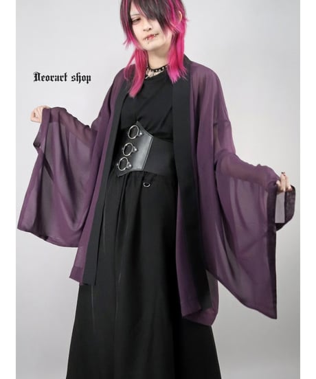 Deorart  DRT2878 [ 透け感シアー ]　KIMONO袖 ロングトッパー [羽織]