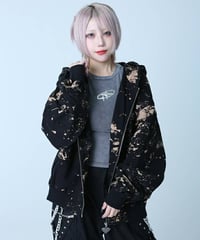 BACKSTAGEPASS　GBS5501　BONZO HOODIE(ボンゾ フーディー)ビッグシルエット ジップアップパーカー (BLACK)