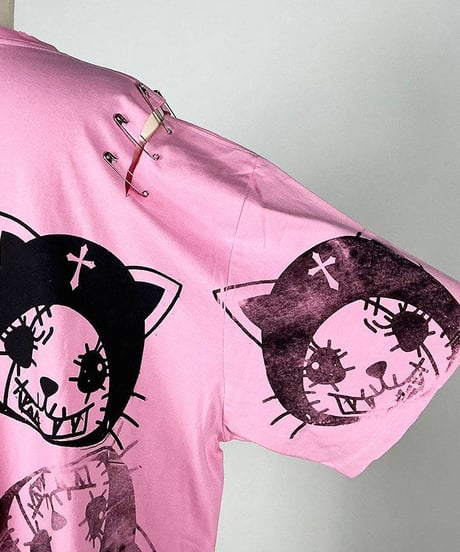 h.NAOTO　Hand-drawn cross oversize T-sh / PK