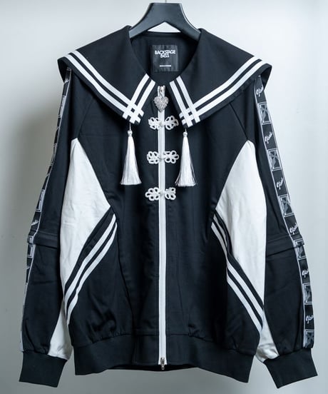 BACKSTAGEPASS　GBS5801　ALL STANDING (オール スタンディング)ジップアップ サブカル チャイナセーラー【セットアップ対応可】(BLACK)