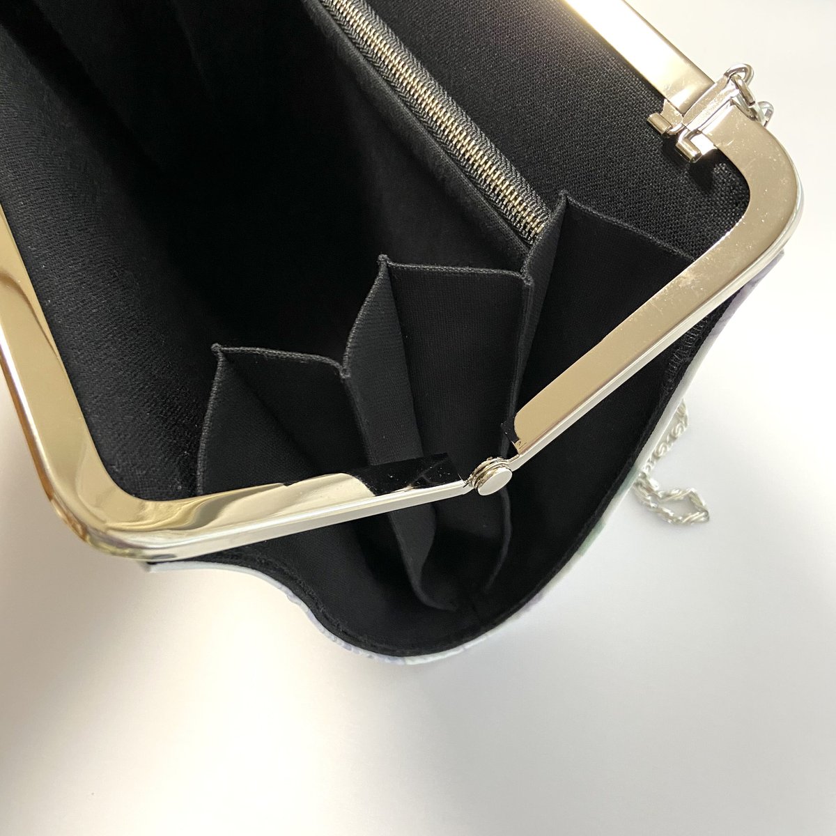 セミオーダー＊ がま口クラッチバッグ ショルダー付き | greenish
