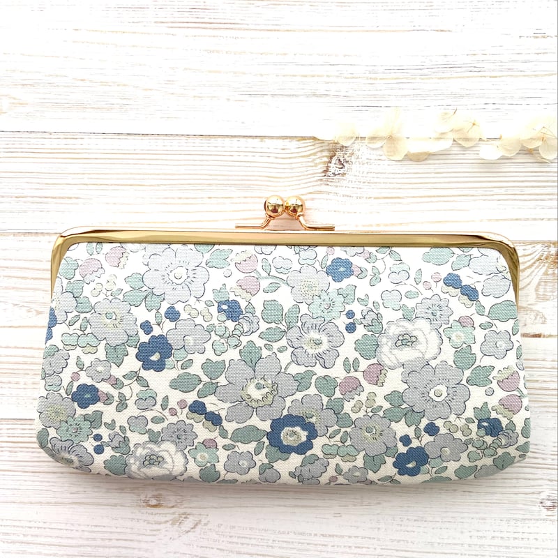 受注制作＊ 無地 綿麻ジャガード・帆布・ラミネート ダブルがま口長